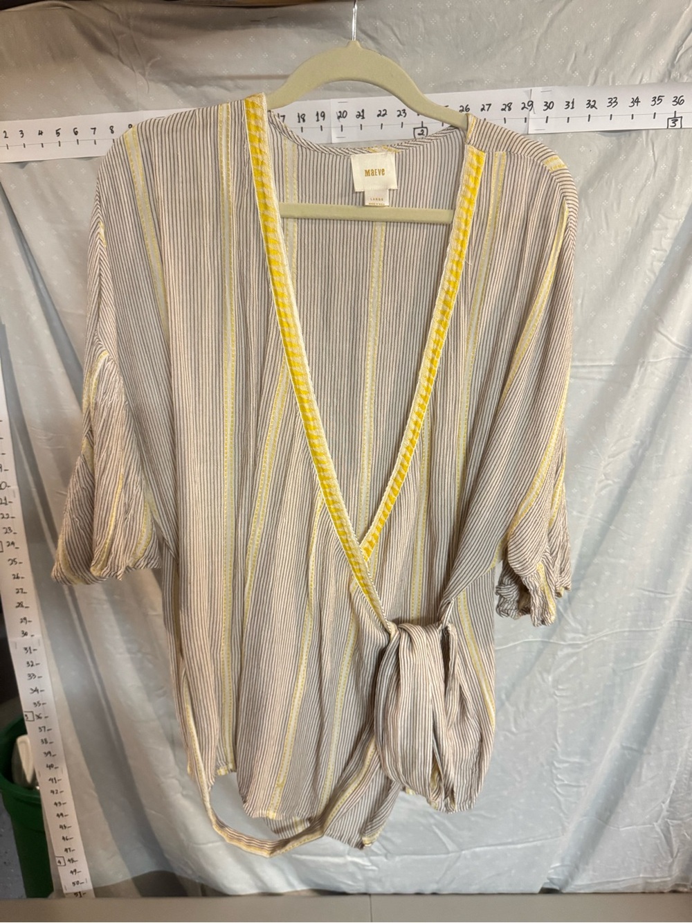 Maeve Cream and Yellow Accent Striped Top